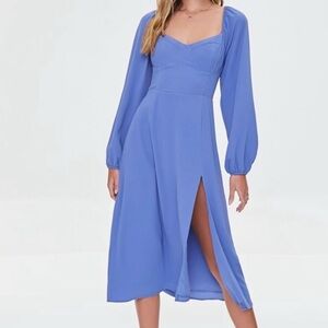 Forever 21 Like New Blue Sweetheart Neckline Dress. Size S.